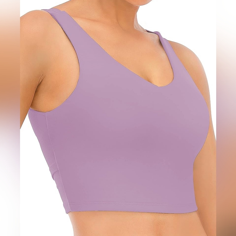 💥3 for $15💥 XL XXL Longline Sports Bra Yoga Workout Crop Tank Wireless V-Neck